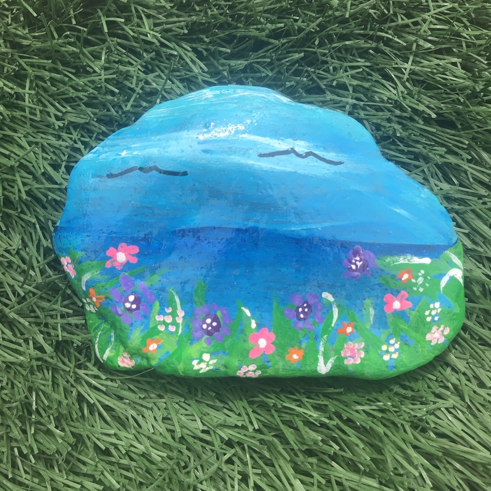 Ocean painted rock home decor